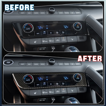 Create Carbon Dry Carbon Fiber A/C Button Panel Trim for Hyundai Elantra N 2024+ (LHD) Interior Climate Control Cover
