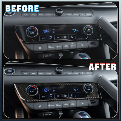 Create Carbon Dry Carbon Fiber A/C Button Panel Trim for Hyundai Elantra N 2024+ (LHD) Interior Climate Control Cover