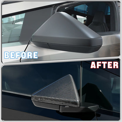 Create Carbon Dry Carbon Fiber Door Side Rearview Mirror Cover Caps for Tesla Cybertruck 2024-2026+