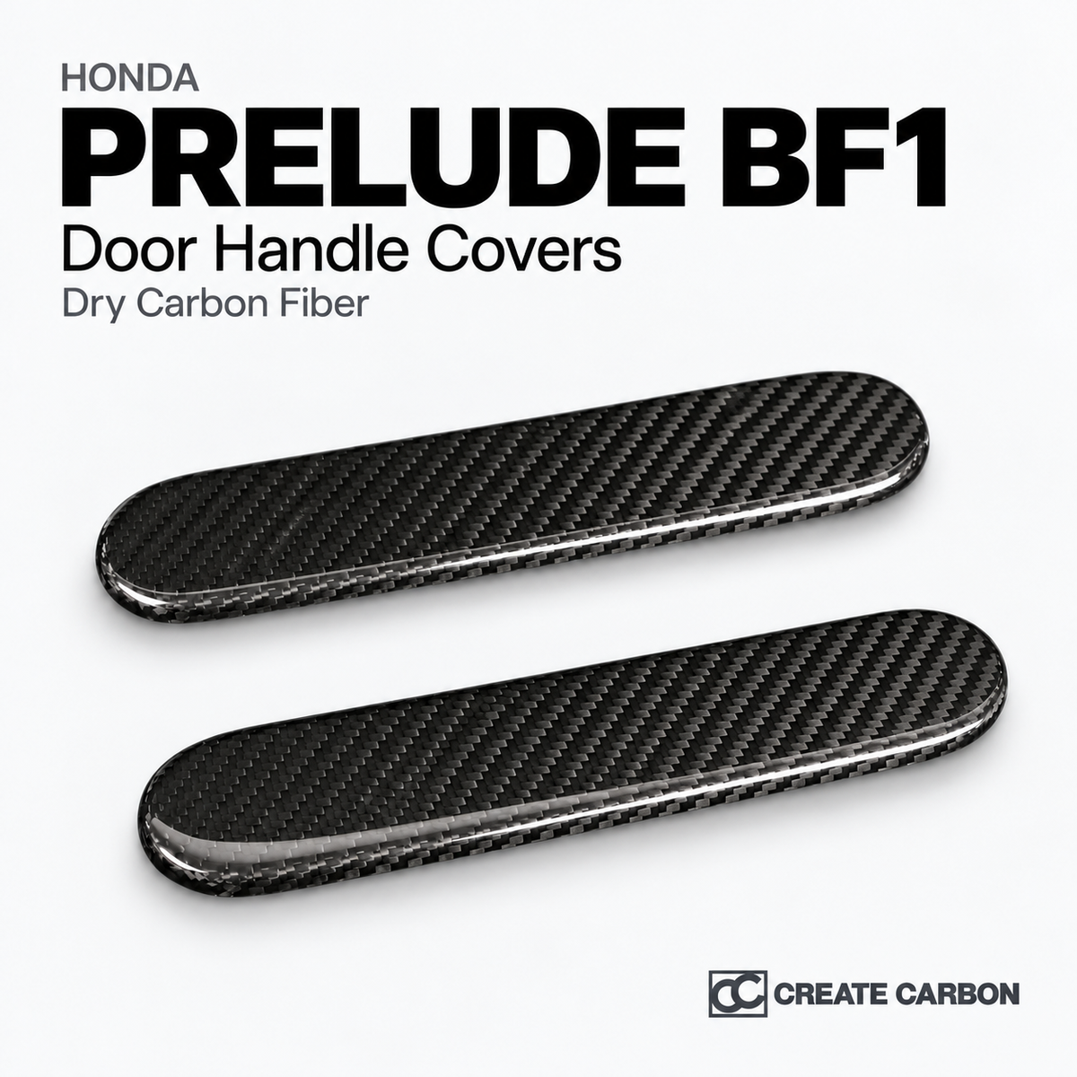Honda Prelude BF1 Door Handle Covers — Dry Carbon Fiber — CREATE CARBON