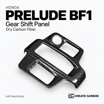 Honda Prelude BF1 Gear Shift Panel — Dry Carbon Fiber — CREATE CARBON